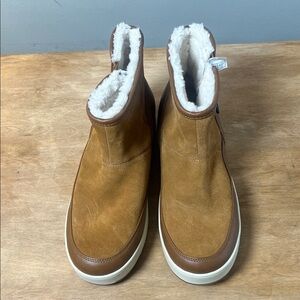 Koolaburra by Ugg 1124210 Chestnut Brown Leather & Suede Tynlee Zip Low Bootie